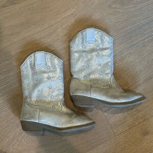 Tucker and Tate size T 11 girls cowgirl boot silver